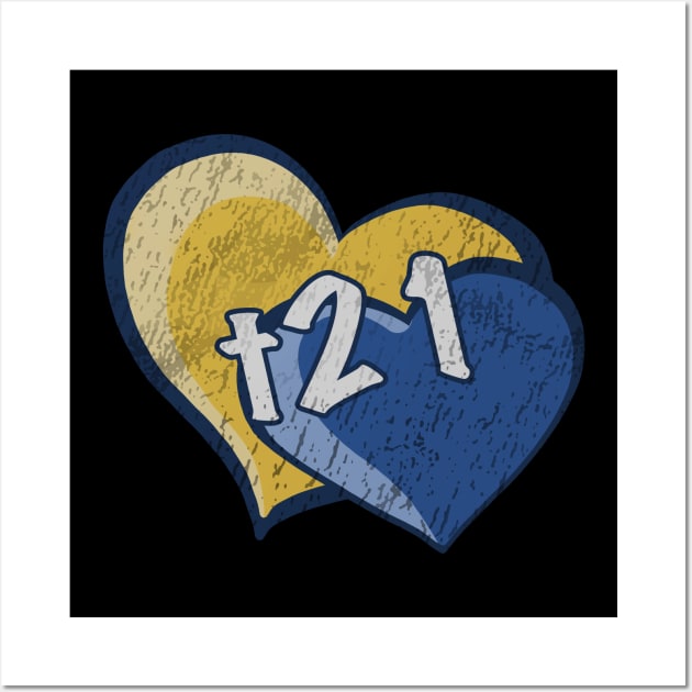 T21 Trisomy 21 Heart Wall Art by Tricera Tops